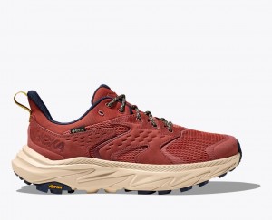 HOKA Anacapa 2 Low GTX Men's Hiking Shoes Red Brown | 62013ELNH