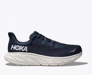 HOKA Arahi 7 Men's Running Shoes Navy / White | 56319NFYP