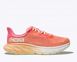 HOKA Arahi 7 Women's Running Shoes Coral | 02496GSHK