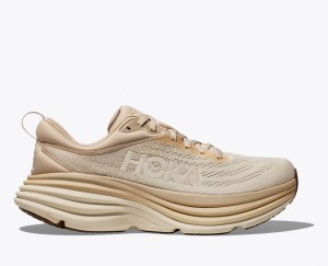 HOKA Bondi 8 Men's Running Shoes Beige | 71524RKEO