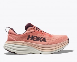 HOKA Bondi 8 Men's Running Shoes Coral | 69234PEGD