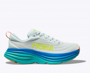 HOKA Bondi 8 Men's Running Shoes Light Blue / Blue | 51483WXAB