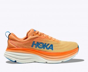 HOKA Bondi 8 Men's Running Shoes Orange / Light Orange | 83094RBXK