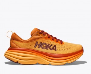 HOKA Bondi 8 Men's Running Shoes Orange | 96527CRVN