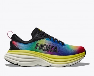 HOKA Bondi 8 Women's Running Shoes Black / Multicolor | 24695OILV