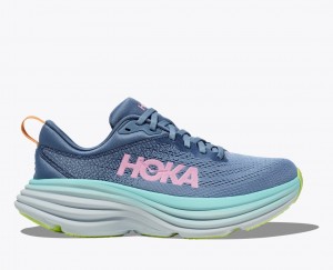 HOKA Bondi 8 Women's Running Shoes Blue / Turquoise | 74902TBXK