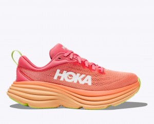 HOKA Bondi 8 Women's Running Shoes Coral | 10895RIVH