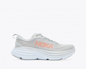 HOKA Bondi 8 Women's Running Shoes Grey | 96071ROUA