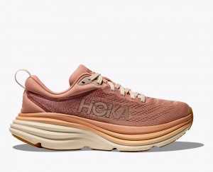 HOKA Bondi 8 Women's Running Shoes Rose Gold | 54107ICAO