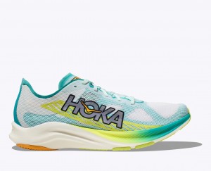 HOKA Cielo Road Men's Running Shoes White / Turquoise | 20567VBYP