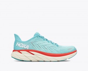 HOKA Clifton 8 Women's Running Shoes Turquoise | 90682HQKE