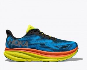 HOKA Clifton 9 GTX Women's Running Shoes Blue / Black | 20634PEFM