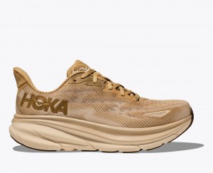 HOKA Clifton 9 Men's Running Shoes Beige / Brown | 83256EVOP