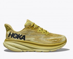 HOKA Clifton 9 Women's Running Shoes Khaki | 28104REUQ