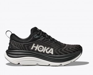 HOKA Gaviota 5 Men's Running Shoes Black / White | 73485RXHQ