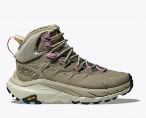 HOKA Kaha 2 GTX Women's Hiking Boots Light Olive | 37640MGQJ