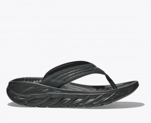 HOKA ORA Recovery Men's Flip Flops Black | 89734UNEA