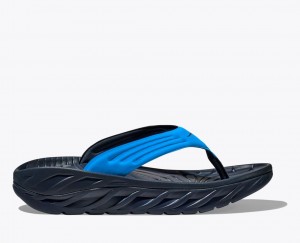 HOKA ORA Recovery Men's Flip Flops Blue / Black | 60425AJVN