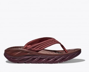 HOKA ORA Recovery Men's Flip Flops Dark Red | 67023QVGA