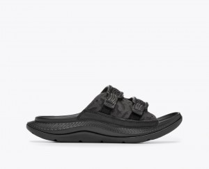 HOKA Ora Luxe Men's Slide Black | 83072GJYM