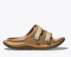 HOKA Ora Luxe Men's Slide Brown | 71859EGIZ