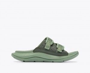 HOKA Ora Luxe Men's Slide Green | 04352CYRG