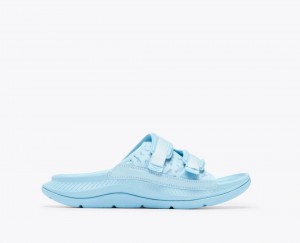 HOKA Ora Luxe Men's Slide Light Blue | 61947QNHY