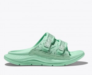 HOKA Ora Luxe Men's Slide Mint | 09216ESOR