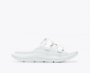 HOKA Ora Luxe Men's Slide White | 49508UJVE