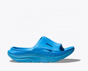 HOKA Ora Recovery 3 Kids' Slides Blue | 54673WKMB