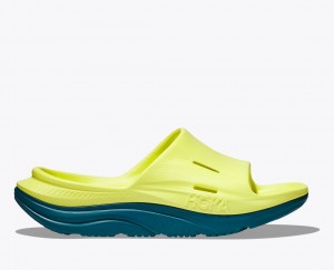 HOKA Ora Recovery 3 Women's Slide Light Green / Dark Green | 07956YEBK