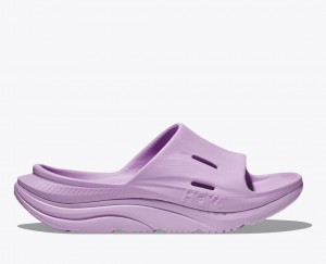 HOKA Ora Recovery 3 Women's Slide Light Purple | 19874OWBX