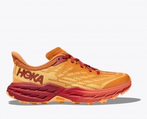 HOKA Speedgoat 5 Men's Trail Running Shoes Orange / Red Brown | 29140LFGP