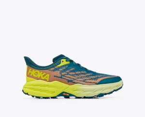 HOKA Speedgoat 5 Men's Trail Running Shoes Dark Green / Orange | 47216NPCL