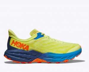 HOKA Speedgoat 5 Men's Trail Running Shoes Light Green / Blue | 81975RQVX