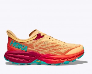 HOKA Speedgoat 5 Men's Trail Running Shoes Light Orange / Red | 78510LQFT