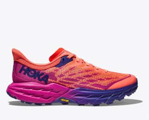 HOKA Speedgoat 5 Women's Trail Running Shoes Orange / Fuchsia | 72193WXMO