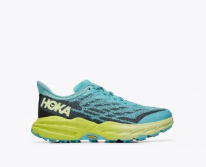 HOKA Speedgoat 5 Women's Trail Running Shoes Turquoise / Navy | 50139RUGH