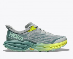 HOKA Speedgoat 5 Women's Trail Running Shoes Green / Grey | 19472ZLMY