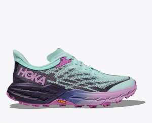 HOKA Speedgoat 5 Women's Trail Running Shoes Turquoise / Purple | 62839NWDC