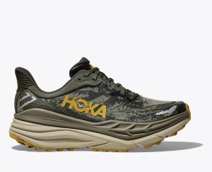 HOKA Stinson 7 Men's Trail Running Shoes Olive / Black | 34856MHRD