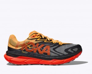 HOKA Tecton X 2 Men's Trail Running Shoes Black / Orange / Red | 35074LOPM