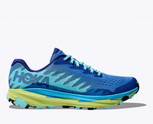 HOKA Torrent 3 Men's Trail Running Shoes Blue / Green | 08942GFAY