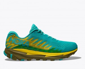 HOKA Torrent 3 Men's Trail Running Shoes Turquoise / Yellow | 39427CRGZ