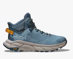 HOKA Trail Code GTX Men's Hiking Boots Blue | 98735XKJZ