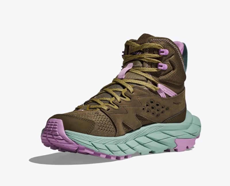 HOKA Anacapa Breeze Mid Women's Hiking Boots Dark Olive | 97250XJHU