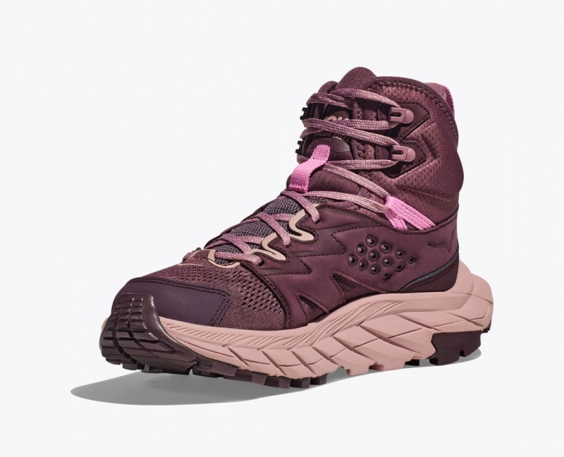 HOKA Anacapa Breeze Mid Women's Hiking Boots Burgundy | 05964KVIM