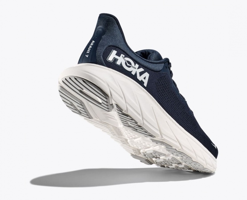 HOKA Arahi 7 Men's Running Shoes Navy / White | 56319NFYP