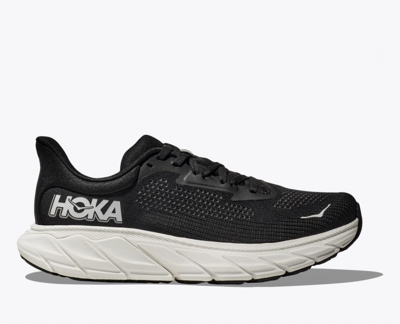 HOKA Arahi 7 Women\'s Running Shoes Black / White | 37820XFIG