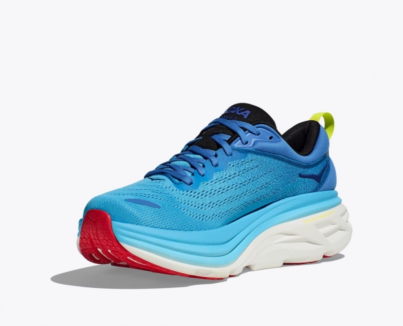 HOKA Bondi 8 Men's Running Shoes Blue | 65871AIZK